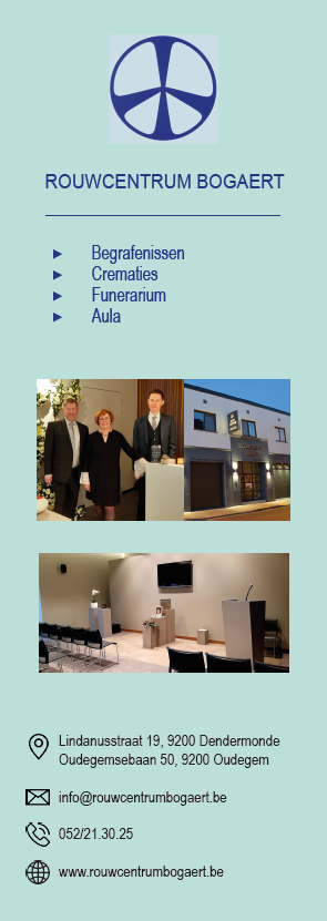 Rouwcentrum Bogaert advertentie